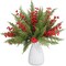 60 Pcs Artificial Christmas Flowers Christmas Artificial (Cypress) 13.77"D x 5.9"W x 3.93"H